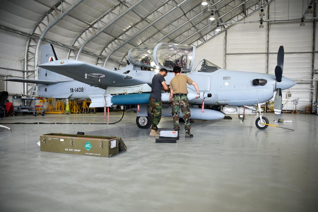 Afghan Air Force A-29 maintainers