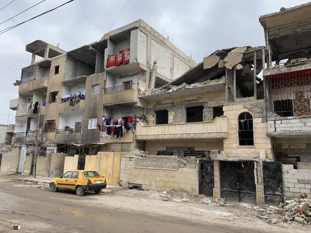 Ruined Raqqa, Syria building
