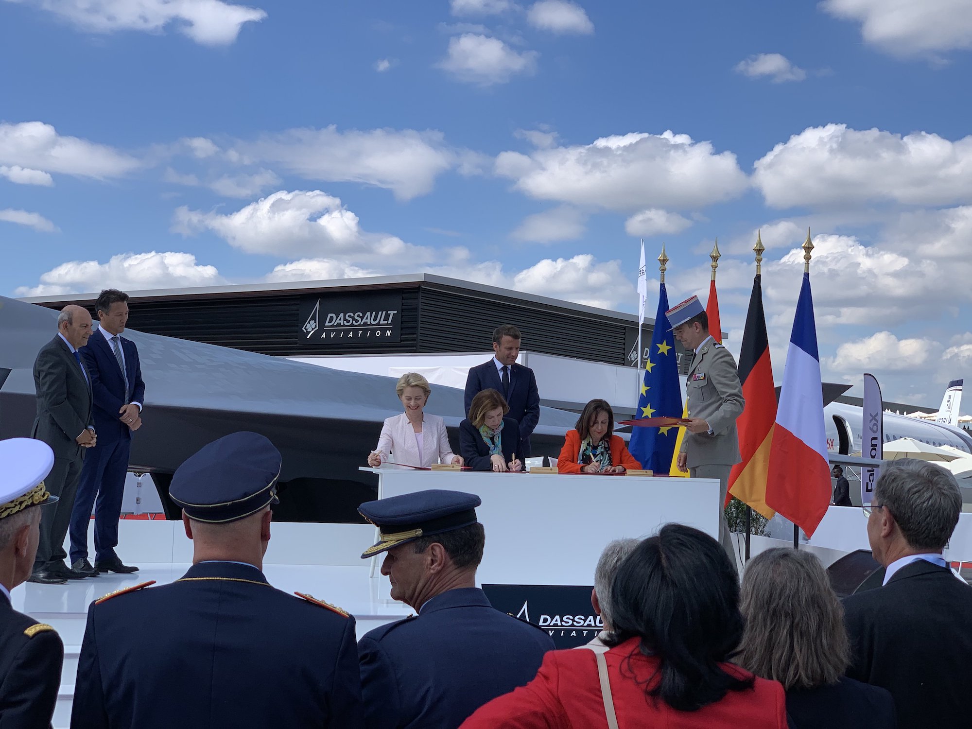 French minister for the armed forces Florence Parly, German Minister of Defence Ursula Von der Leyen and Minister of Defence of Spain