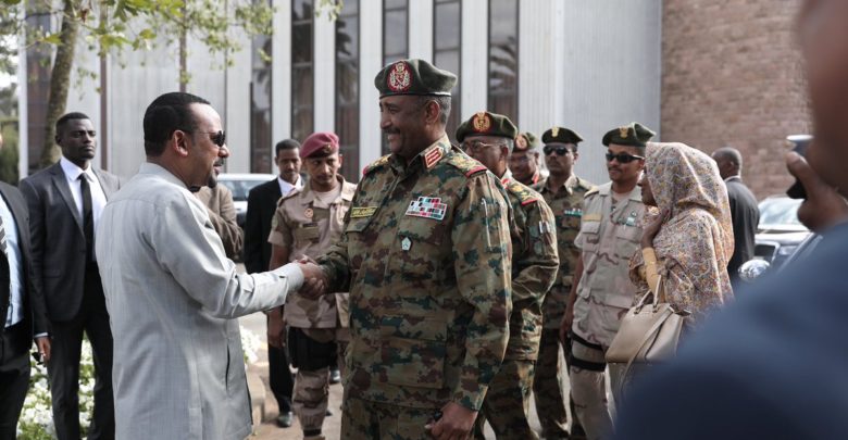 Ethiopian Prime Minister Abiy Ahmed Ali and General Abdul Fattah Burhan, head of the Sudanese Transitional Military Council