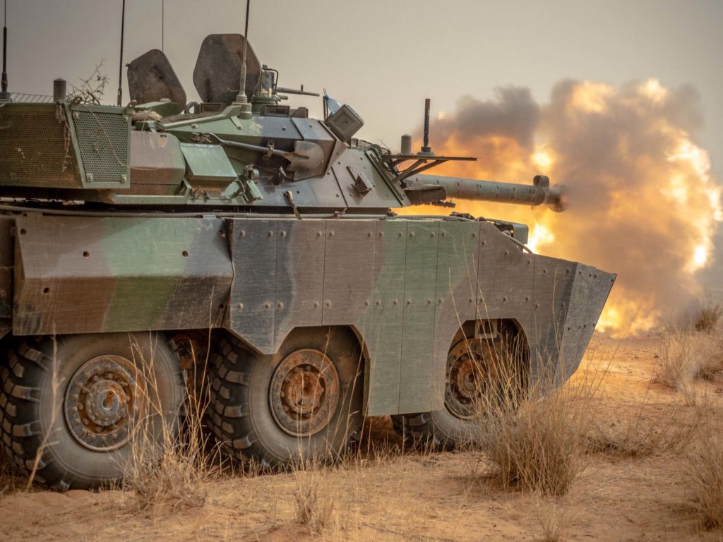 French AMX-10 fires during Operation Aconit