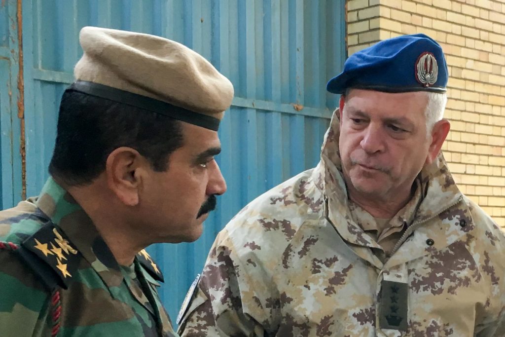 KTCC Commander Colonel Giuseppe Levato and Sulaymaniyah base commander General Amad Muhammad Hamad