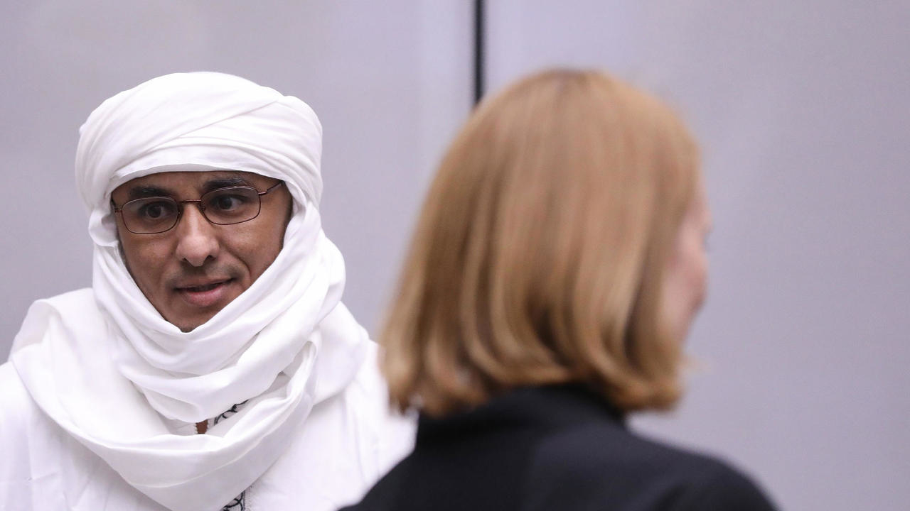 Al Hassan Ag Abdoul-Aziz during a hearing in the preliminary phase of the case at the International Criminal Court, in The Hague, on 8 July 2019