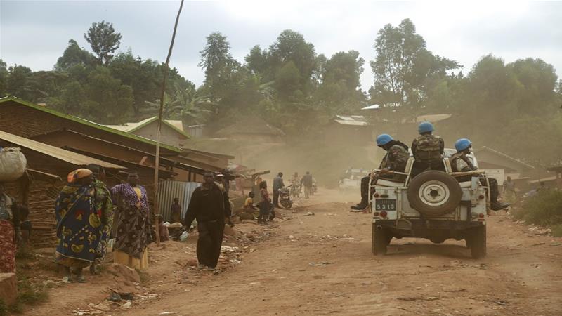 Military vehicle carrying UN forces in DR Congo.