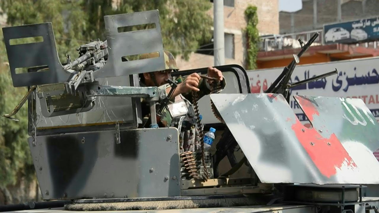 Afghan security forces on patrol near prison attack claimed by IS