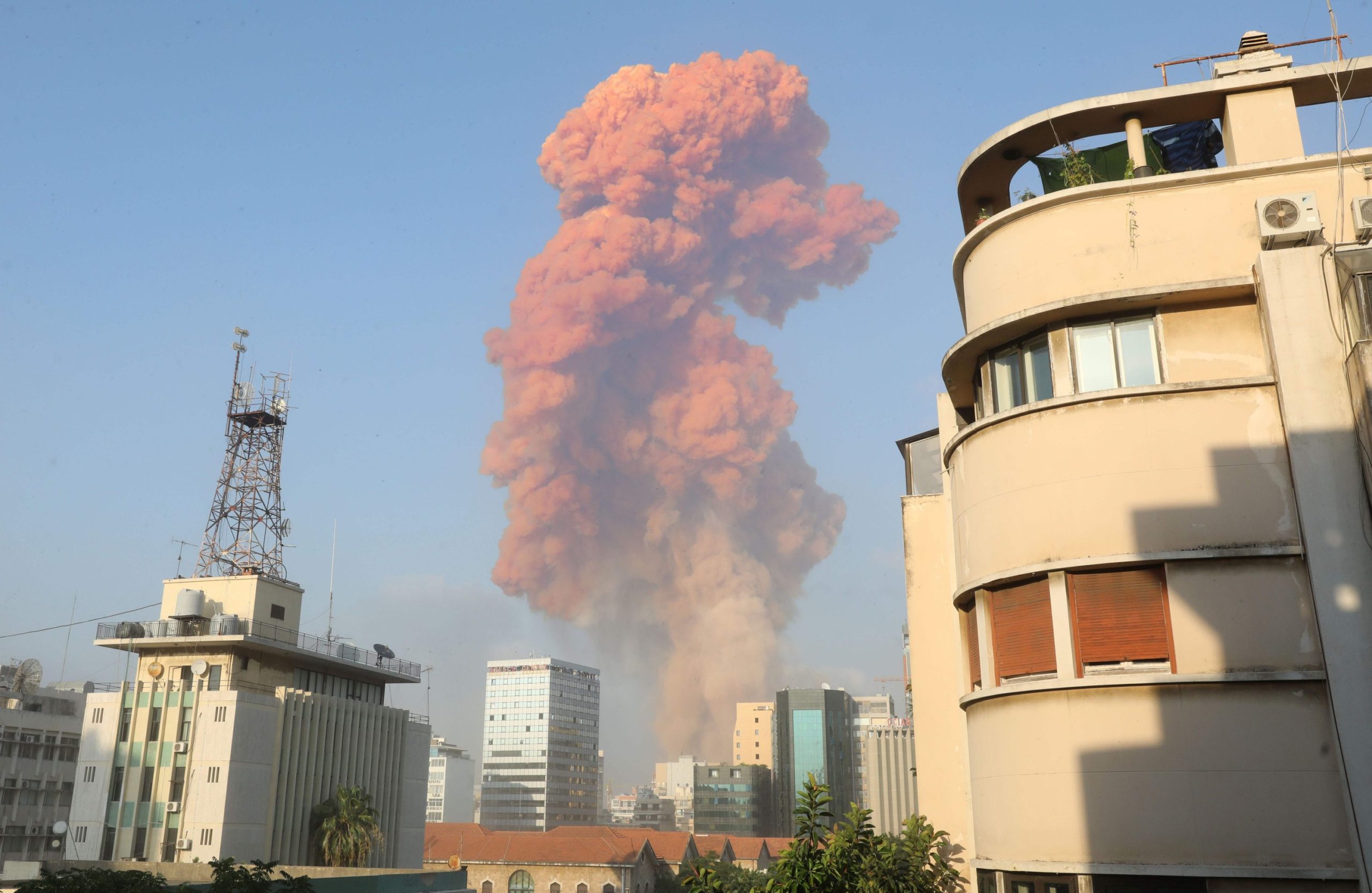 Scene of the blast in Beirut, Lebanon, Aug 4, 2020