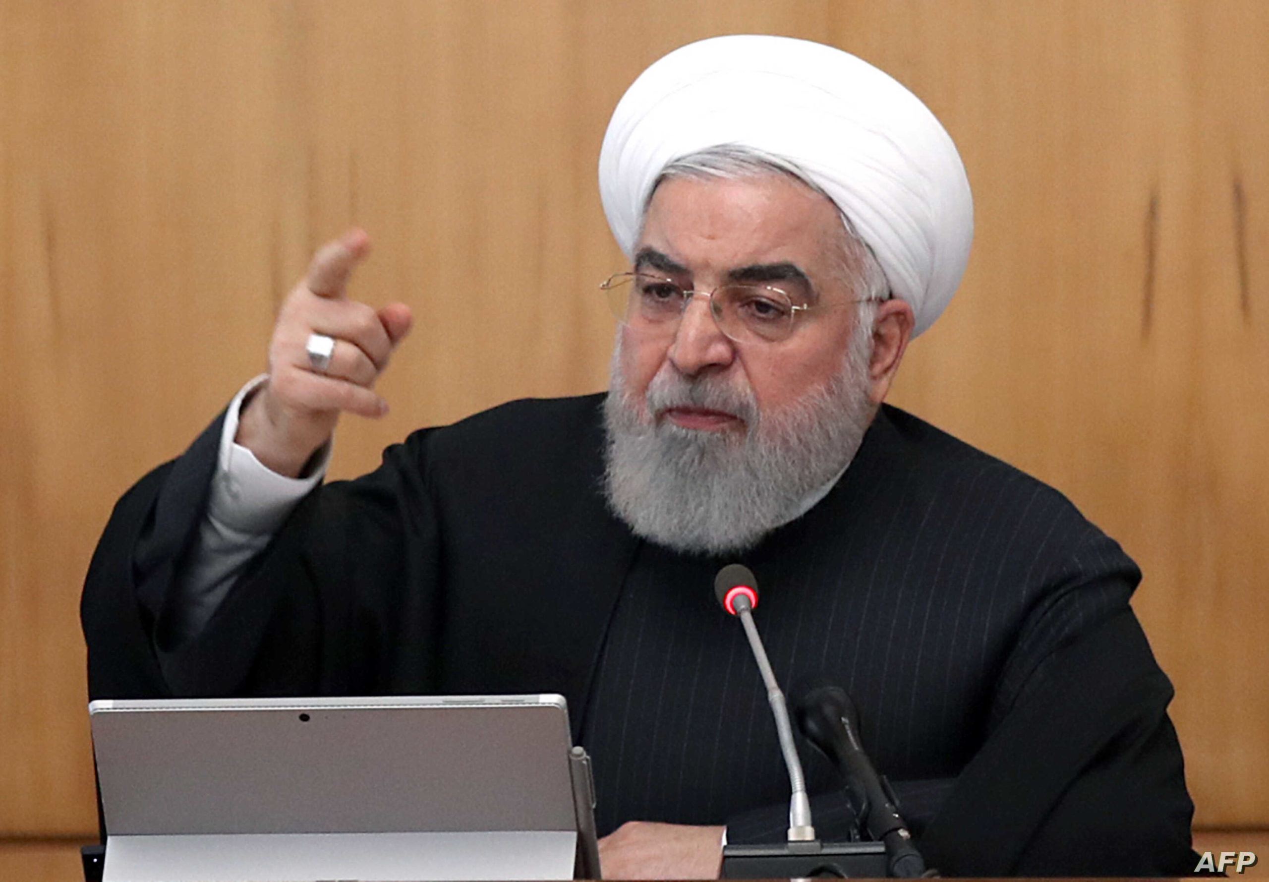 Iranian President Hassan Rouhani chairs a cabinet meeting in Tehran on January 15, 2020. Photo: AFP.