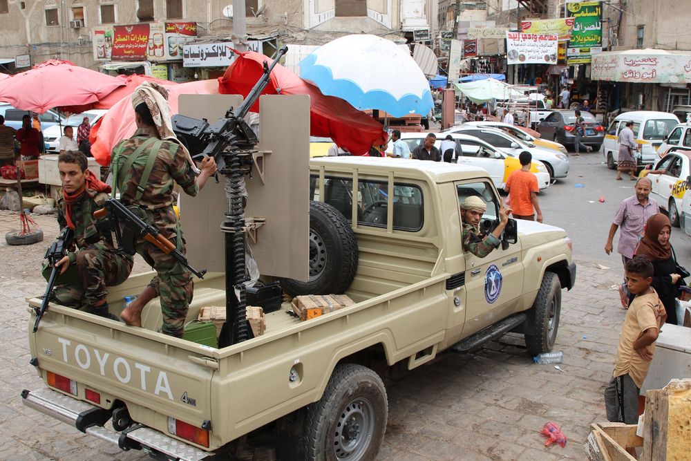 Separatist fighters in Aden on August 8, 2019. Photo: Nabil Hasan/AFP.