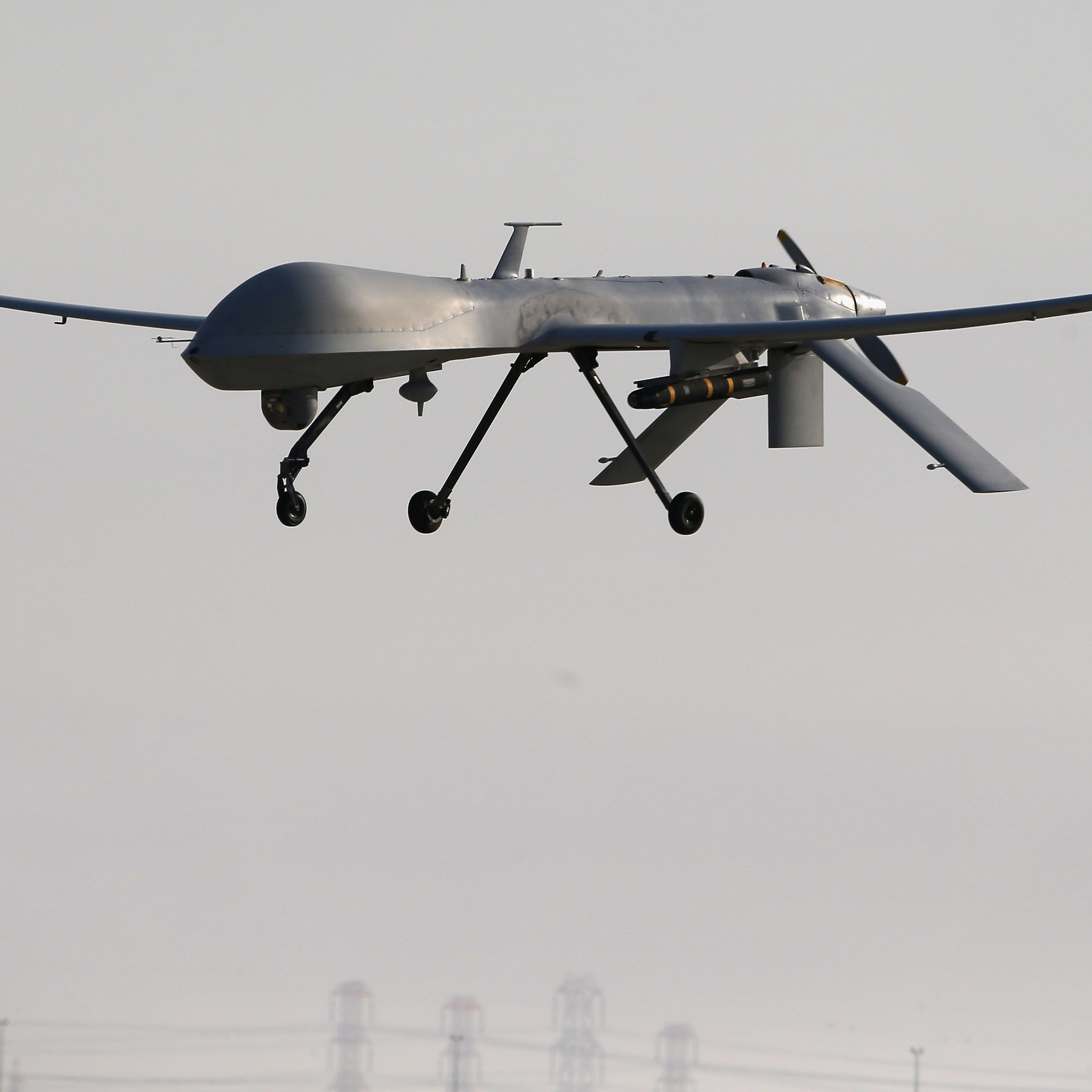 A US Air Force MQ-1B Predator unmanned aerial vehicle carrying a Hellfire missile similar to the one believed to be used in the strike.
