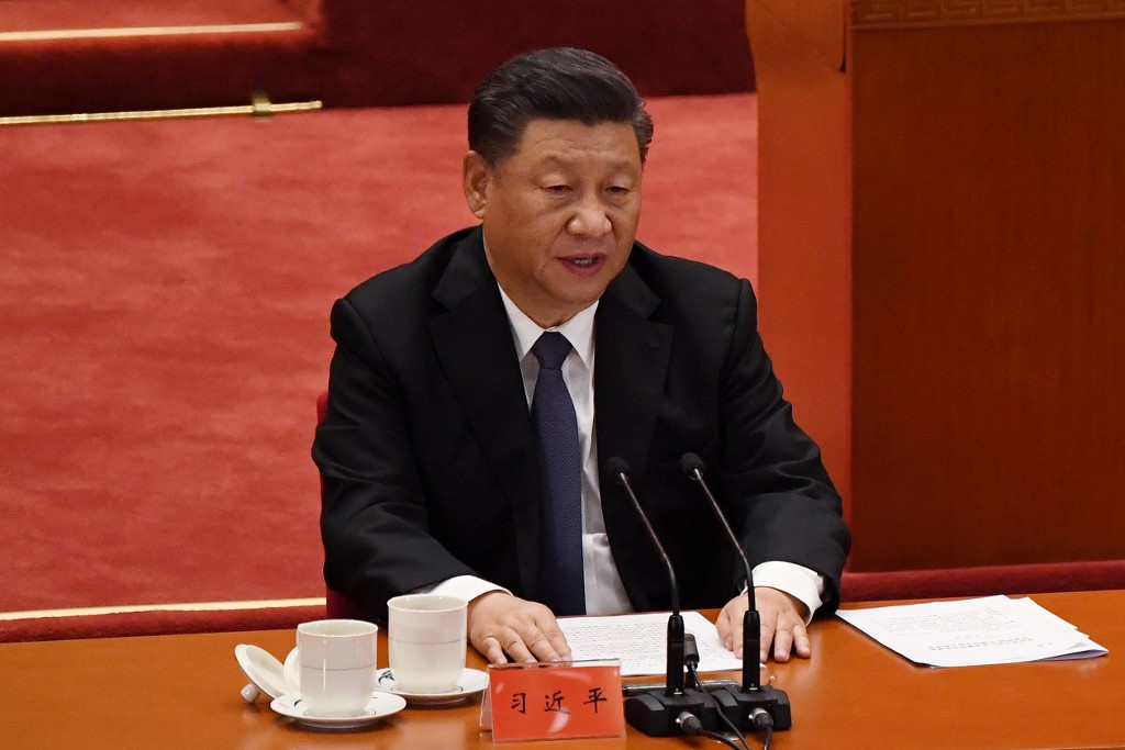 Chinese President Xi Jinping during a ceremony for 70th anniversary of China's entry into the Korean War. Taken in Beijing's Great Hall of the People on October 23, 2020.