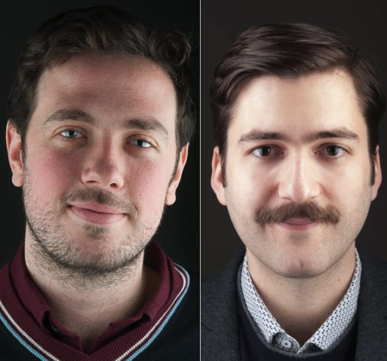 Headshots of William Grant-Brook and Elio Calcagno