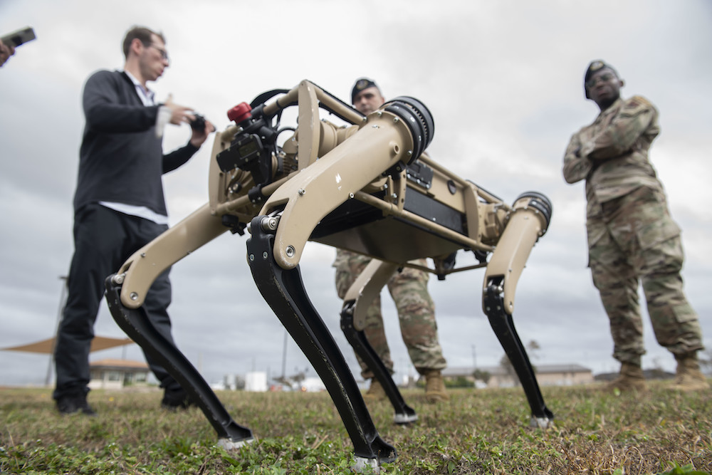 An unmanned ground vehicle is tested at Tyndall Air Force Base, Florida, Nov. 10, 2020.