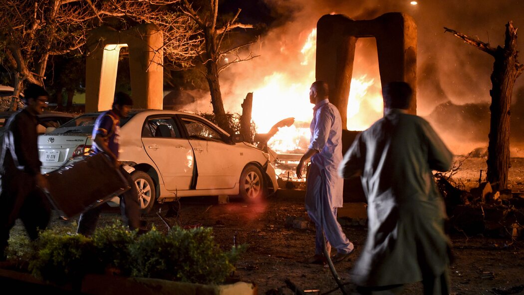 Aftermath of blast at Pakistan hotel
