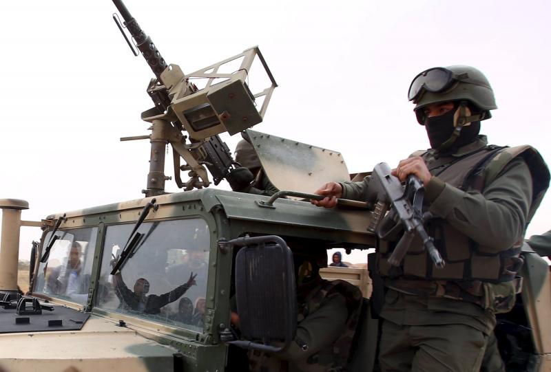 A Tunisian soldier on a military patrol