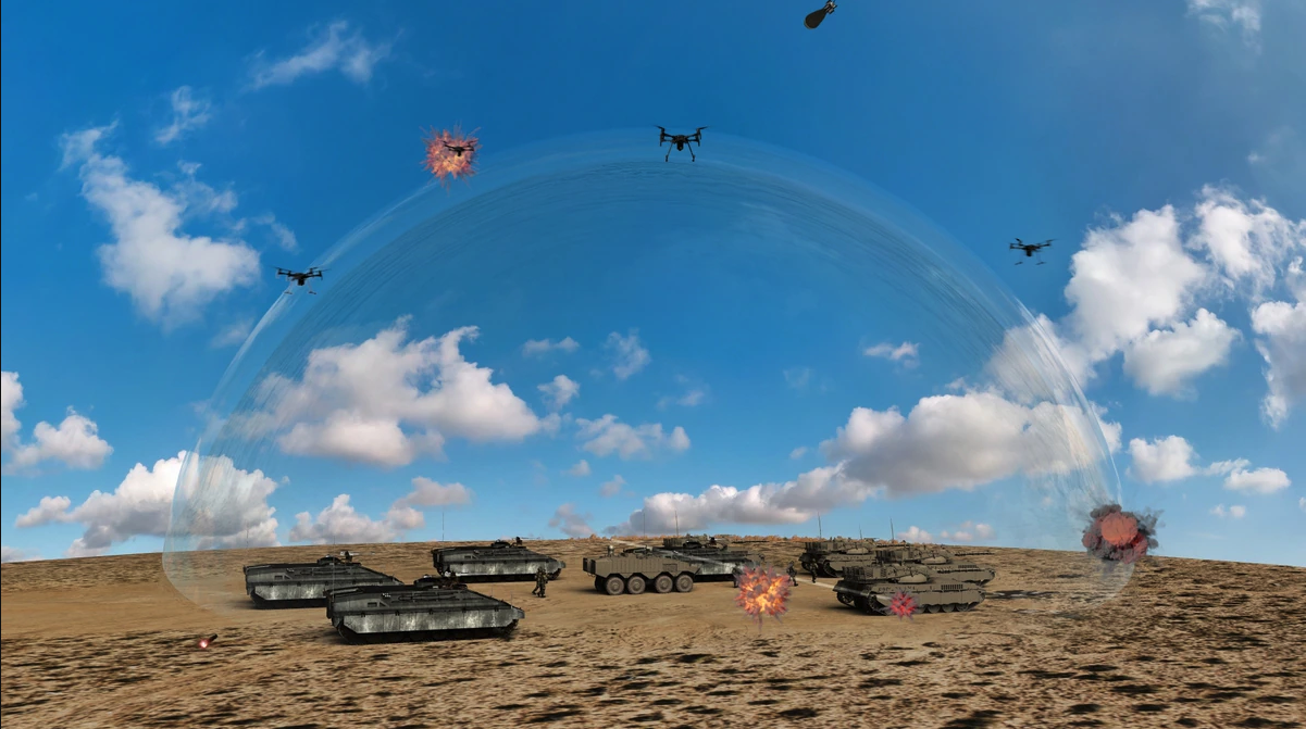 Artist impression of how the laser defense system could work.