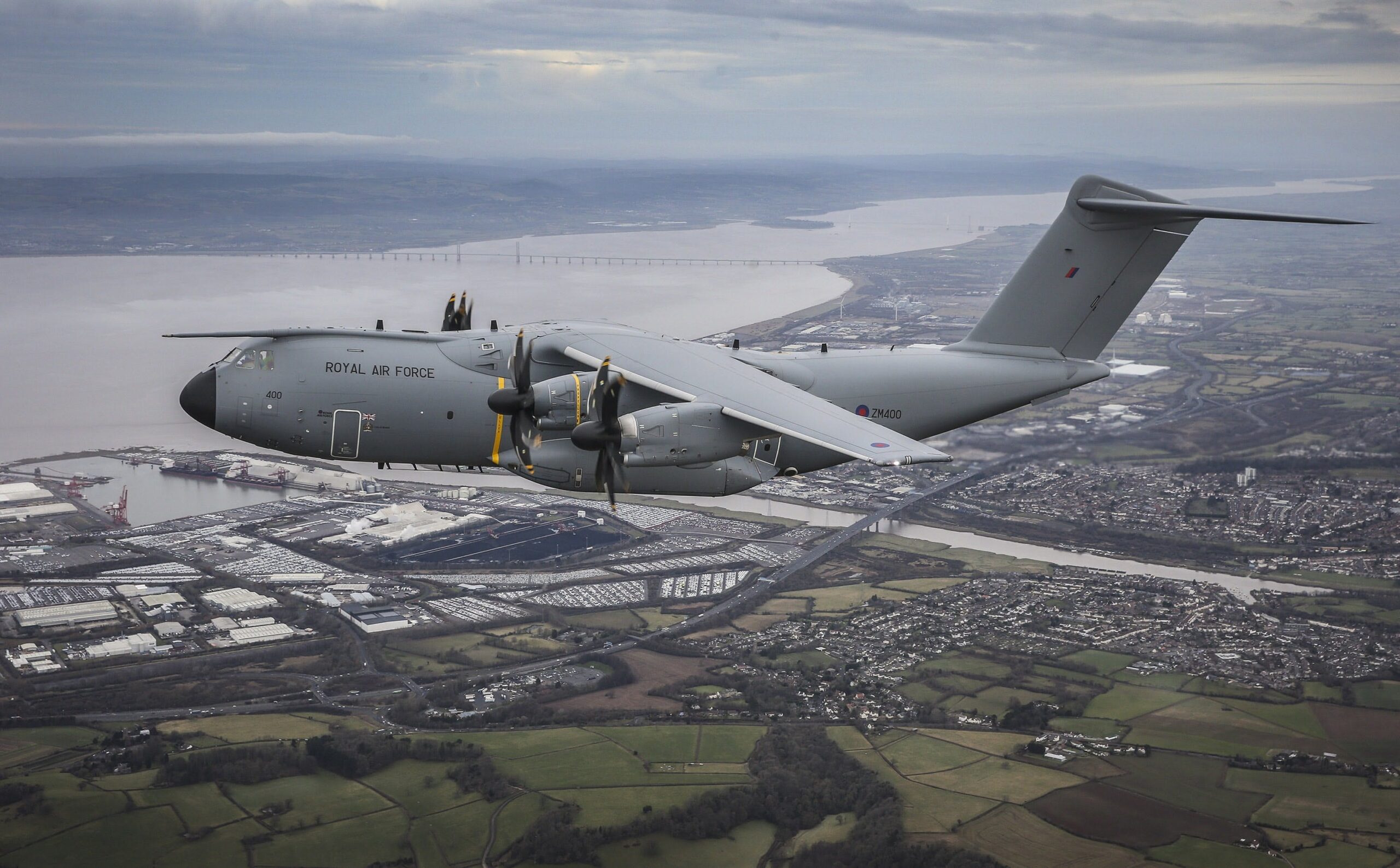 The RAF Atlas A400M aircraft 'City of Bristol' enroute to the city it's named after