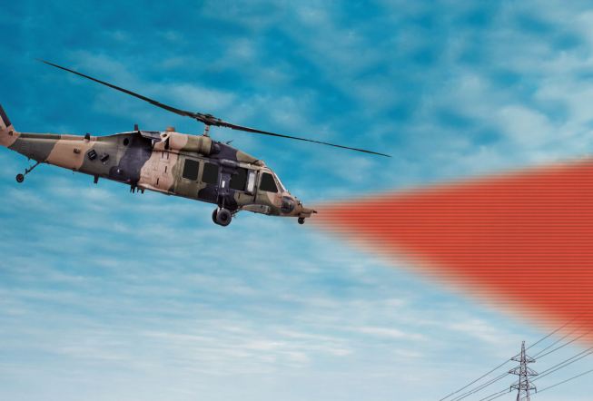 laser-based helicopter obstacle detection system