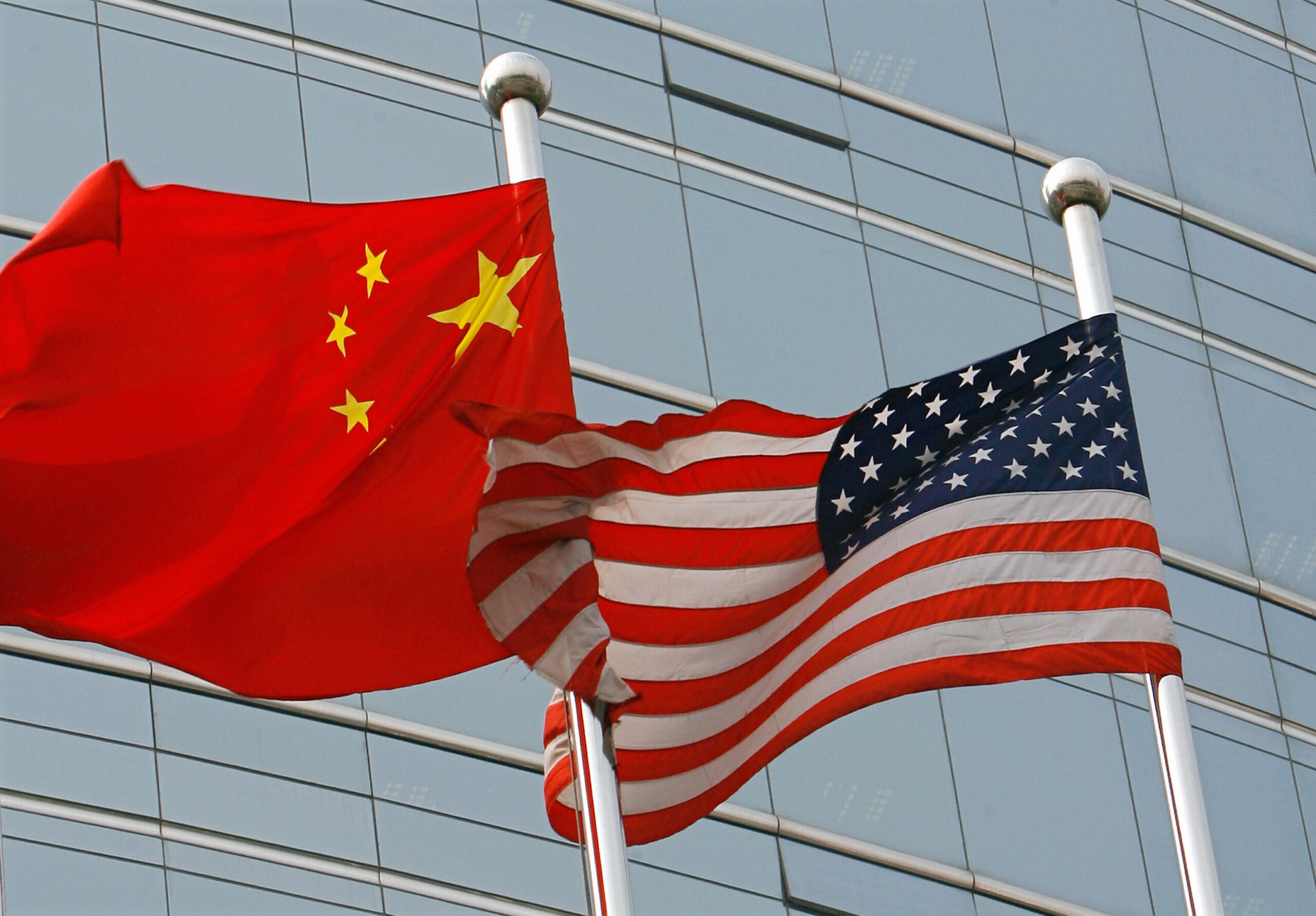 China and US Flags