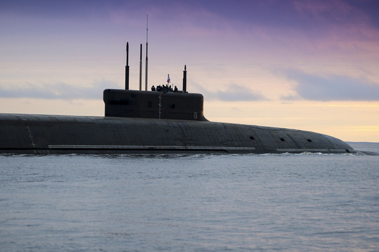 The Knyaz Oleg ballistic missile submarine during sea trials