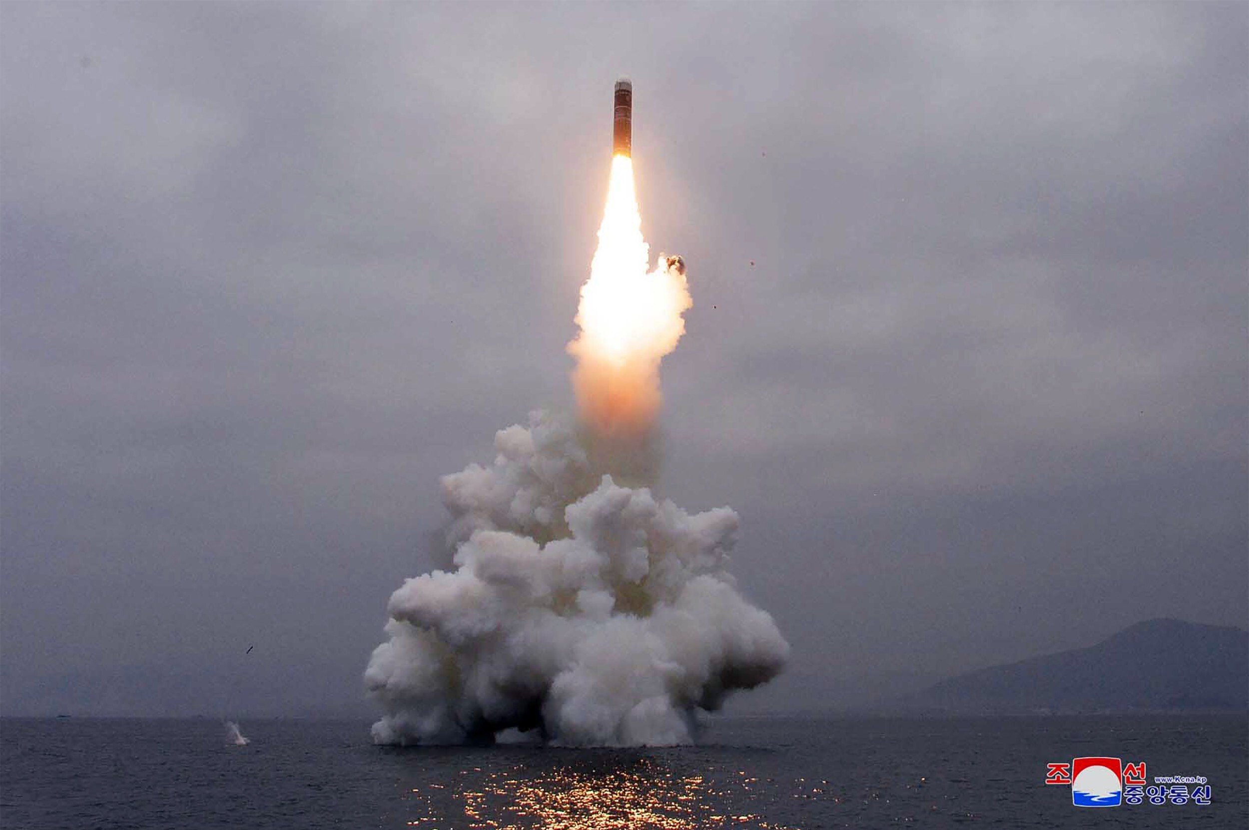 North Korea test firing a submarine-launched ballistic missile in October 2019