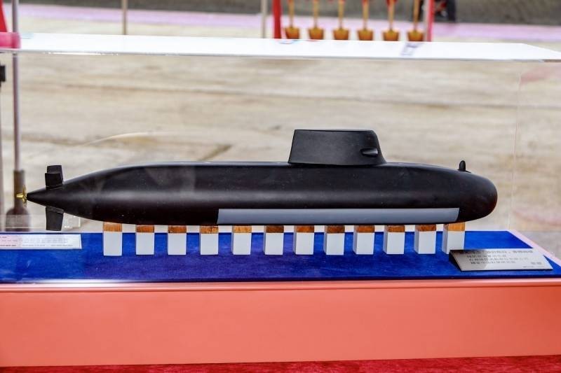 Model of Taiwan's domestically designed submarine