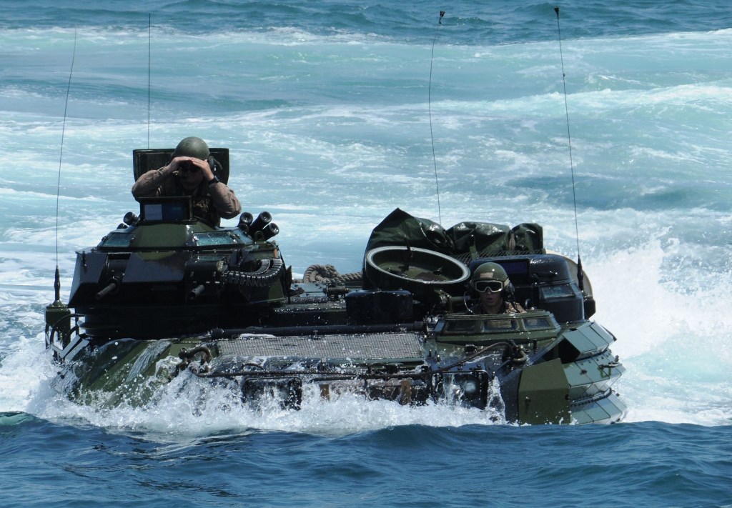 US Marine Corps amphibious assault vehicle
