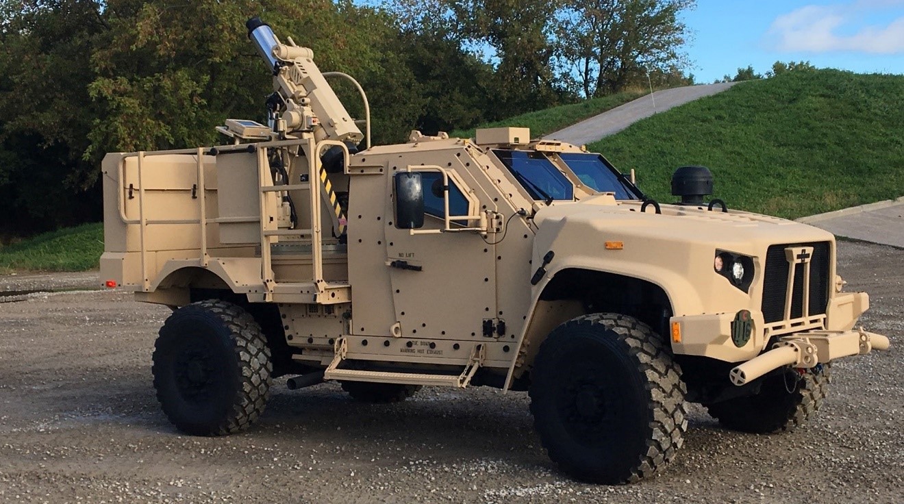 Spear 120mm mortar on Oshkosh Joint Light Tactical Vehicle