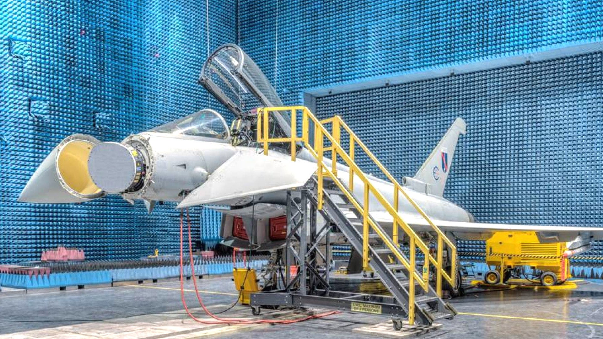 A Eurofighter Typhoon with a Captor-E radar.