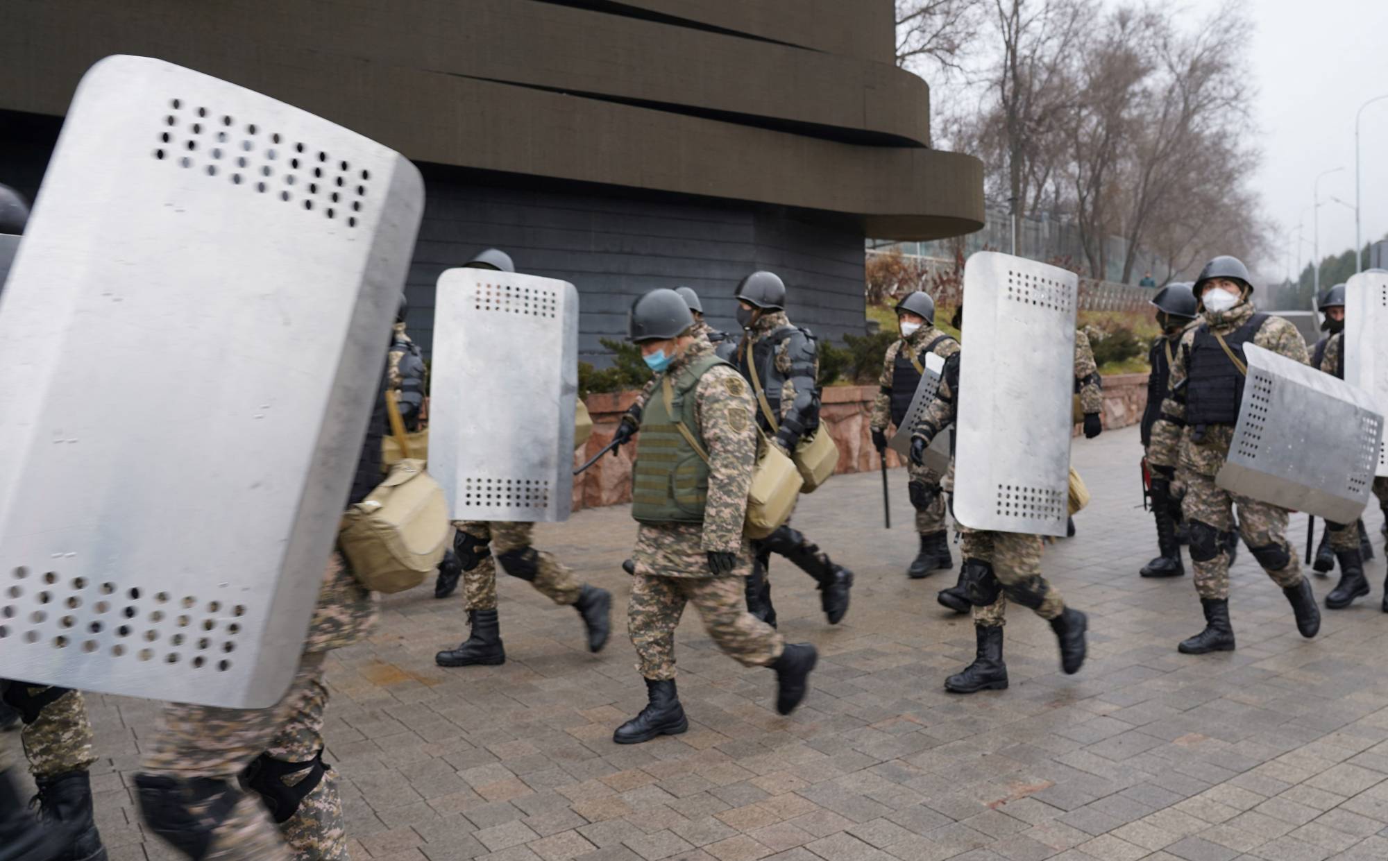 Riot police in Kazachstan