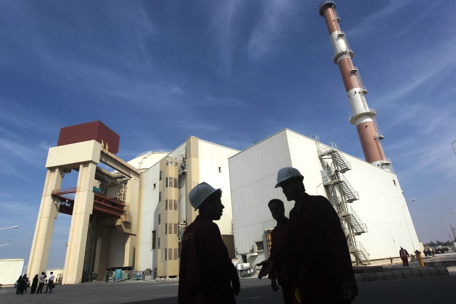 The reactor building at the Russian-built Bushehr nuclear power plant located 1,200 kilometers south of Tehran, Iran
