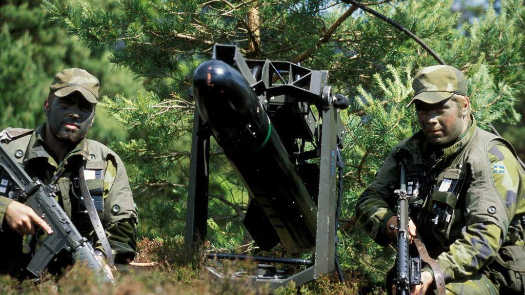 Swedish Robot 17 anti-ship missile system launch unit