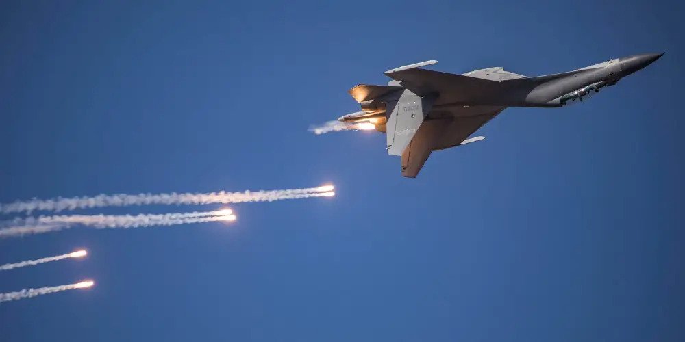 A J-16 fighter jet at a Chinese air force Open Day