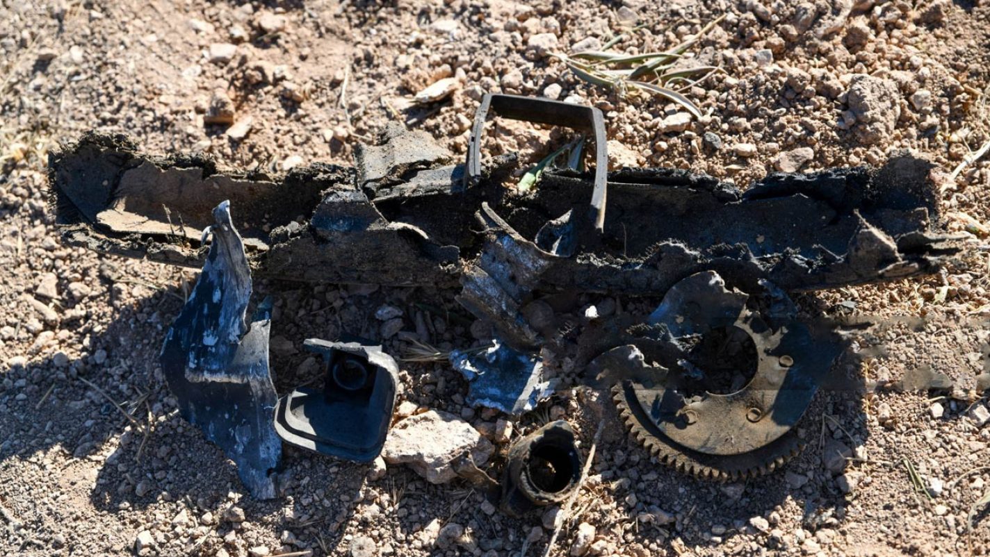 Debris is pictured at the site where a US drone targeted Maher al-Agal