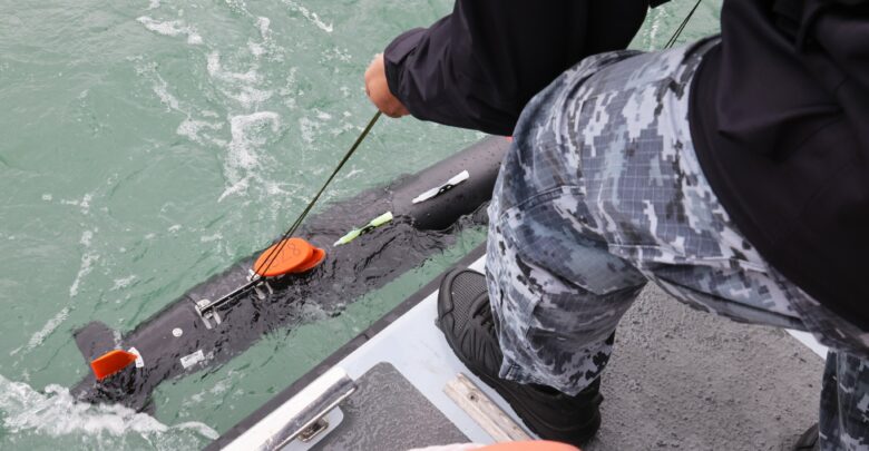 Underwater mine-hunting drone.
