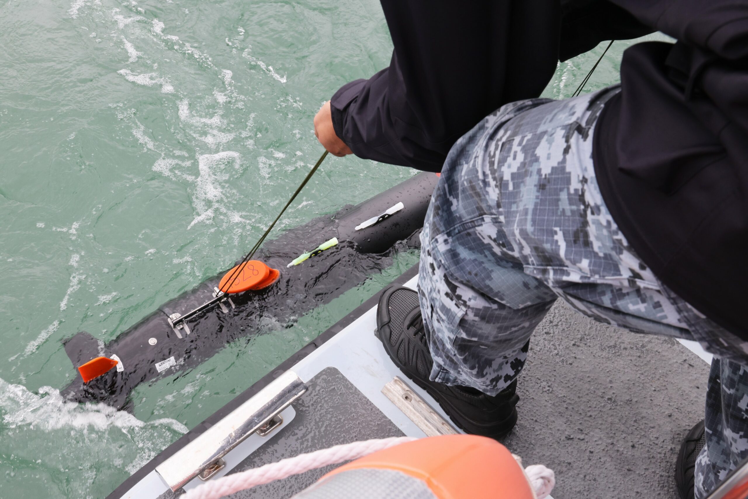 Underwater mine-hunting drone.