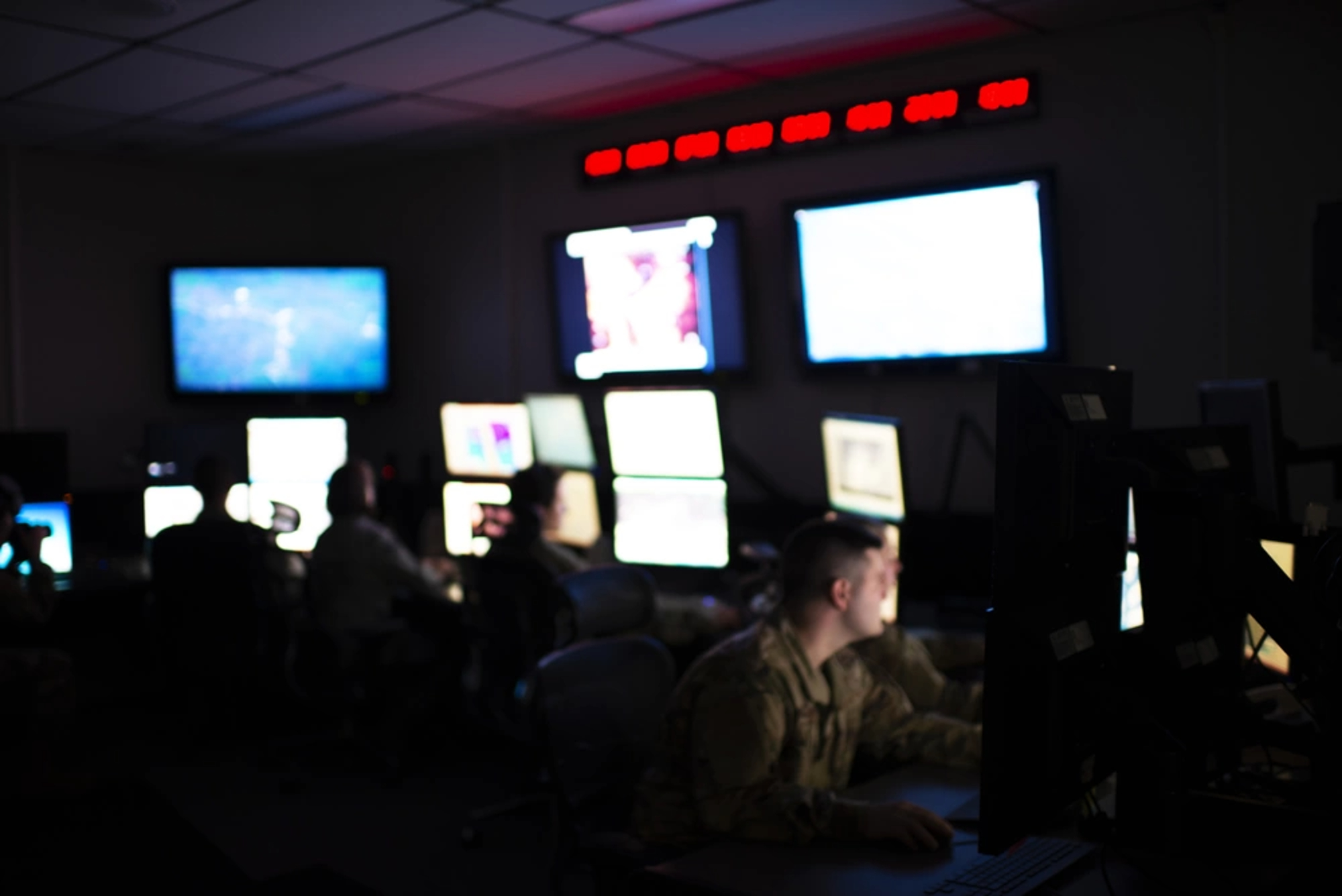 Intelligence Analysts on training.