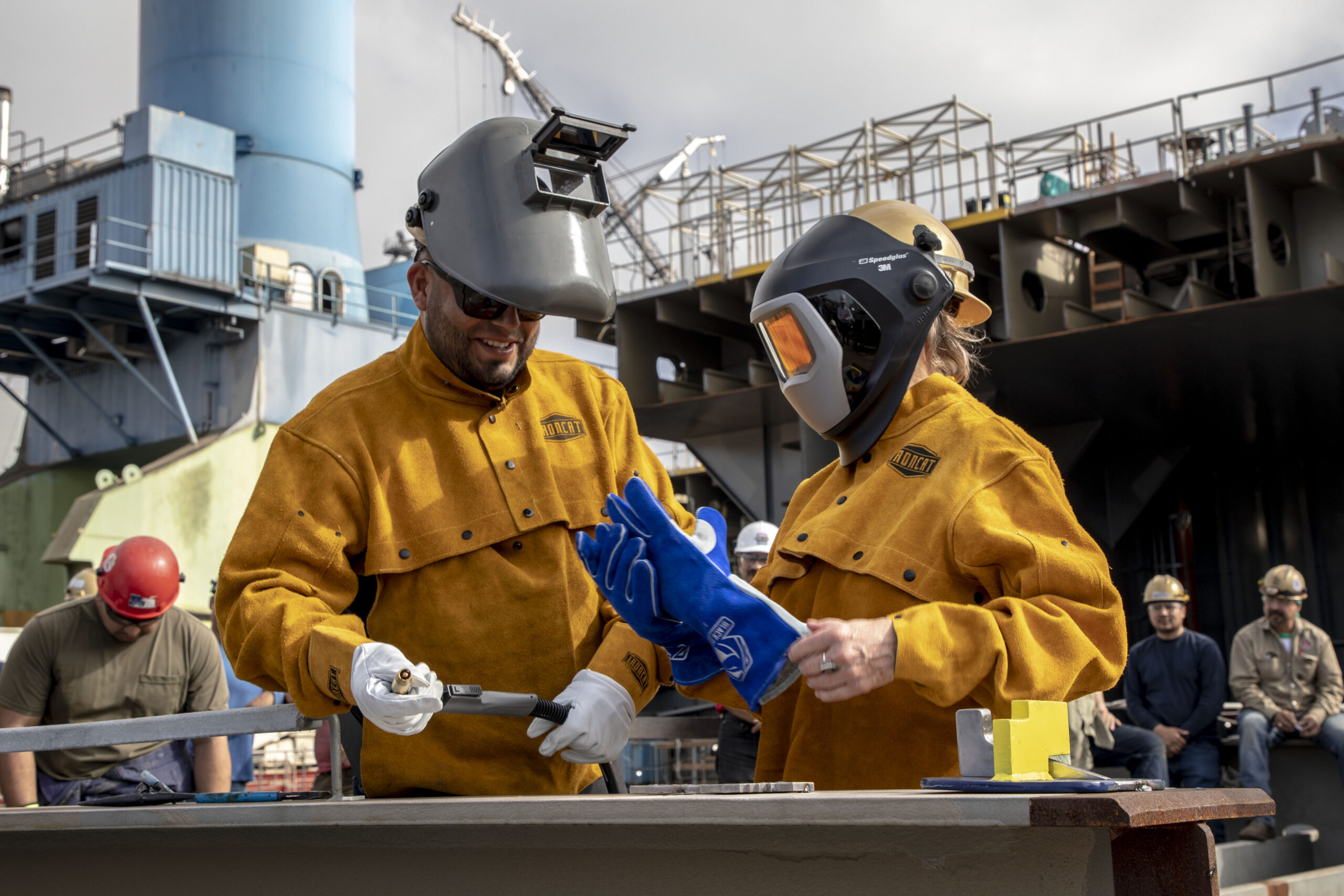 Keel-laying ceremony for USS Robert E. Simanek (ESB 7)