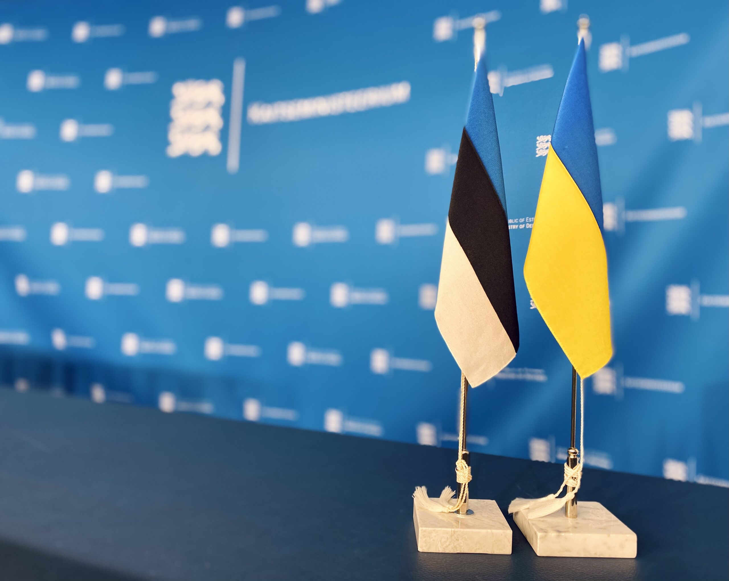 Estonian and Ukrainian flags.
