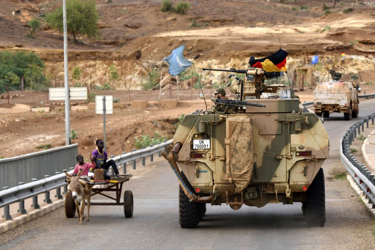 Germans soldiers on the route from Gao to Gossi, Mali