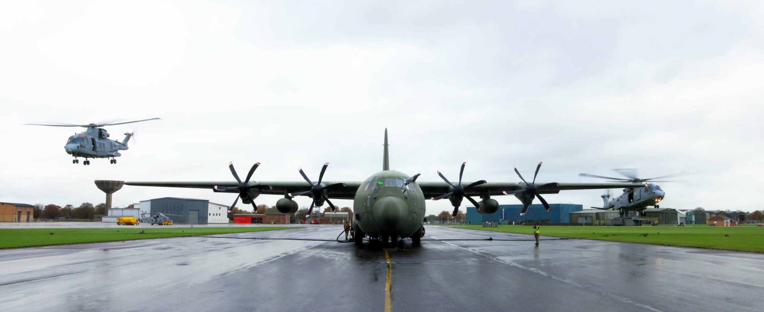 C-130J aircraft and Merlin Mk4 helicopters