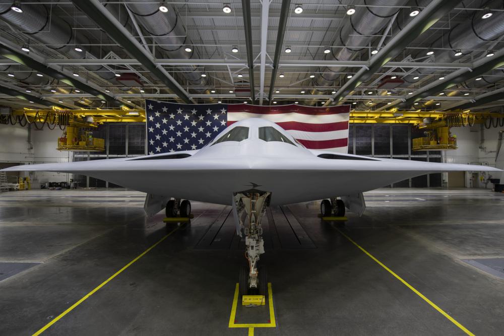 The B-21 Raider being unveiled to the public at a ceremony December 2, 2022 in Palmdale, California