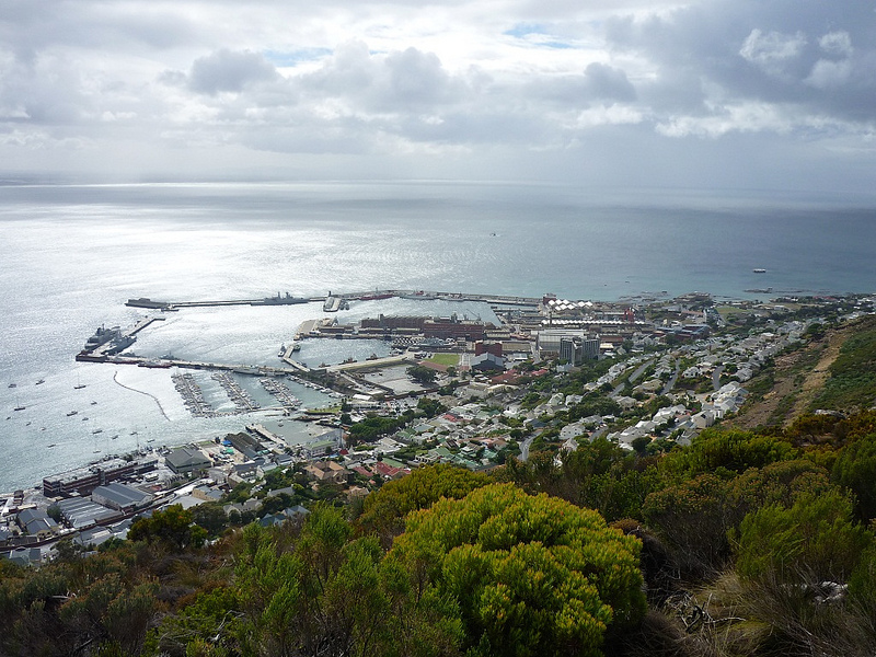 A view of Simonstown and the naval base near Cape Town in South Africa