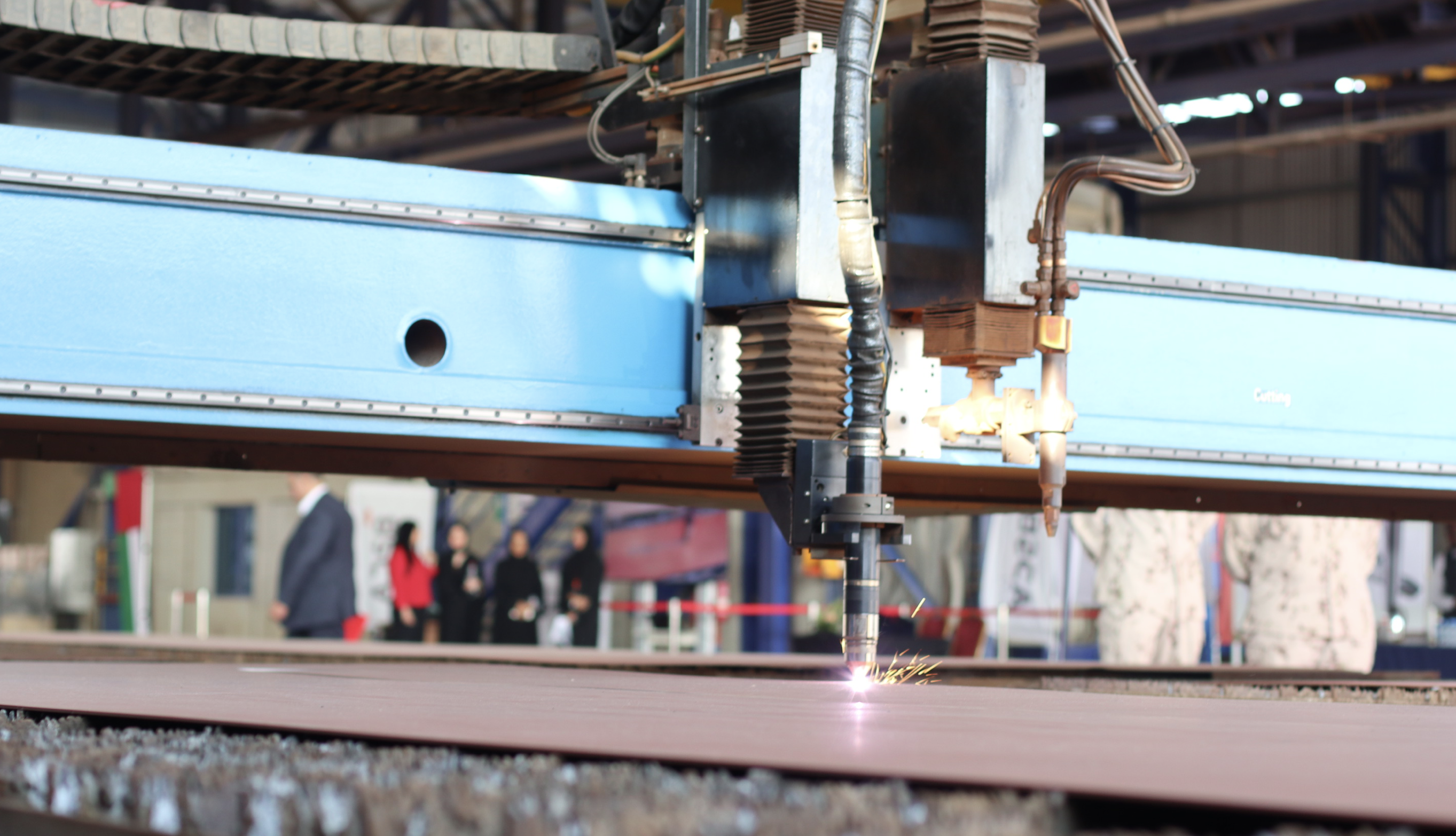 Steelcutting of the UAE Navy’s first Falaj 3-class fast patrol vessel at an ADSB facility
