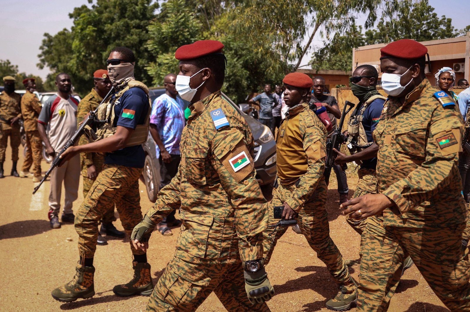 Burkina Faso's new leader Capt. Ibrahim Traore arrives for a ceremony