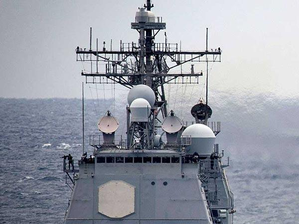 Electronic warfare system of a navy vessel.