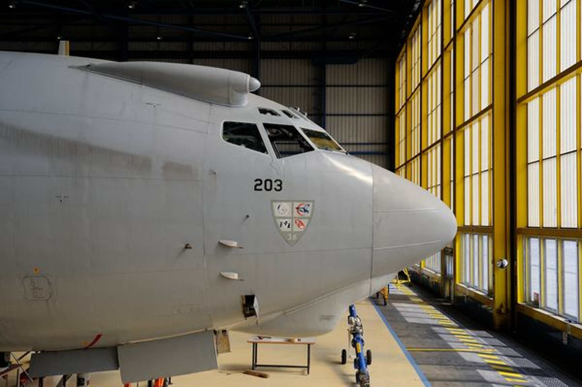 French Air Force E-3F airborne warning and control system (AWACS) aircraft.