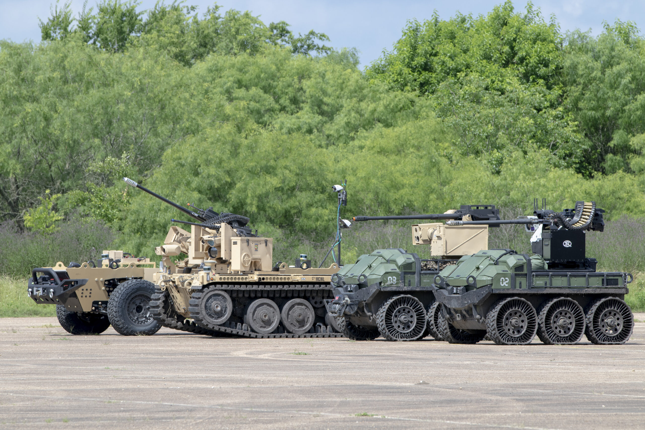 Army Futures Command held demonstrations of technology and equipment on May 16, 2019 at the Texas A&M University System’s RELLIS Campus in Bryan, Texas. Six weapons and defense industry vendors showcased seven autonomous combat vehicles in an effort for Army officials to decide which machines fit their needs best and what needs to be improved on. (U.S. Army Photo by Mr. Luke J. Allen)