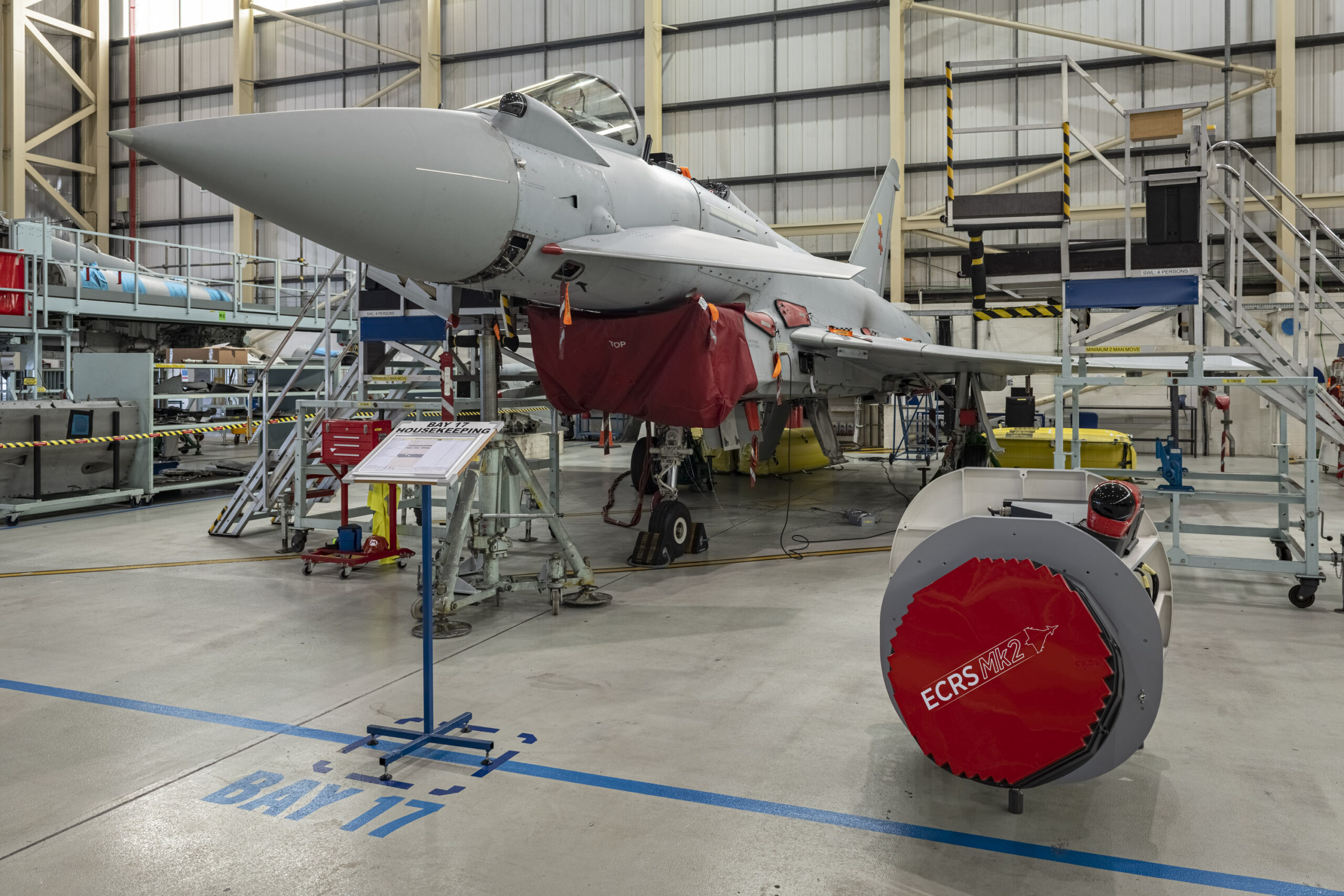A Eurofighter Typhoon aircraft and European Common Radar System Mk2 (ECRS Mk2)