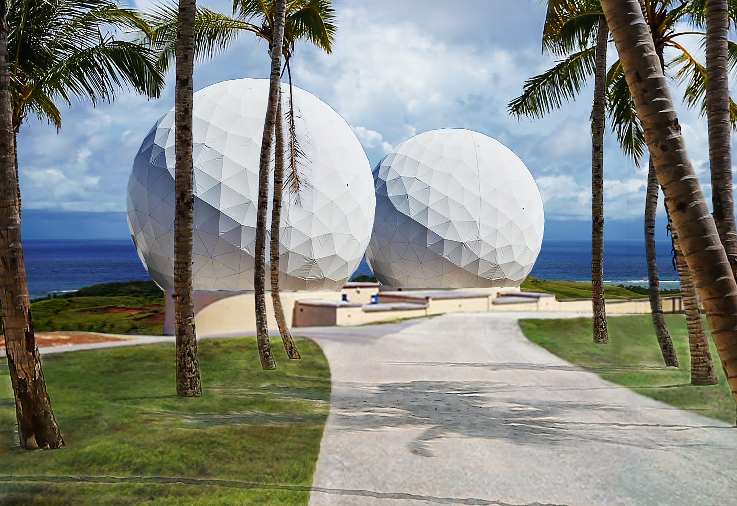 Relay Ground Station-Asia (RGS-A) will be deployed in Guam and connect legacy and next-generation missile-warning and tracking satellites. Artist Rendering