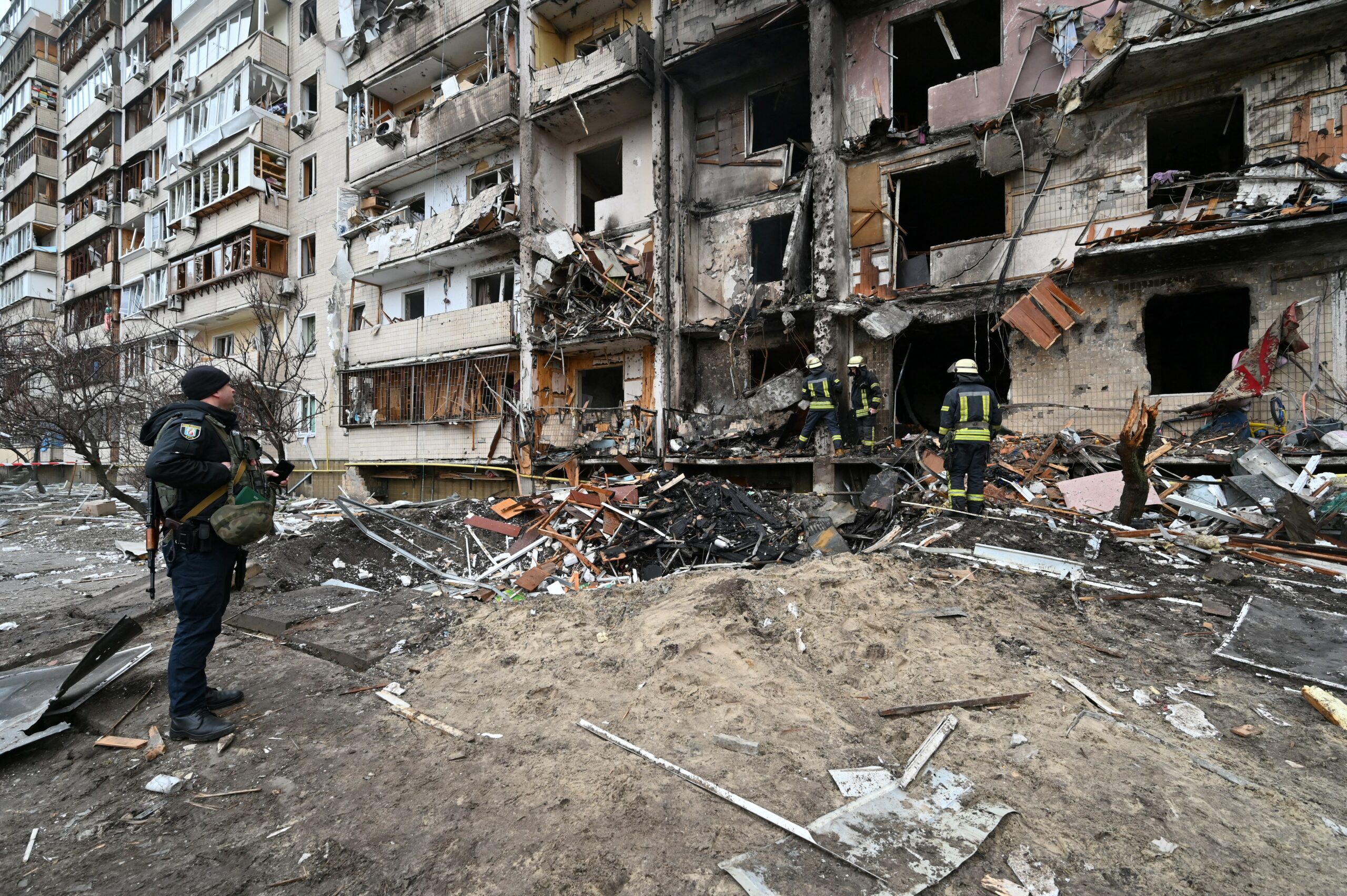 Destroyed Ukrainian building